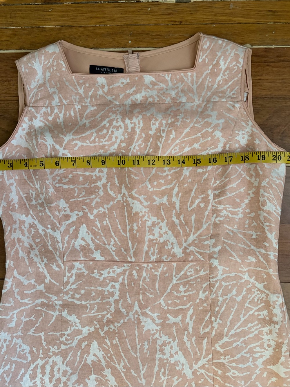 Lafayette 148 New York Jacquard Sheath Dress Pink White - Picture 5 of 9